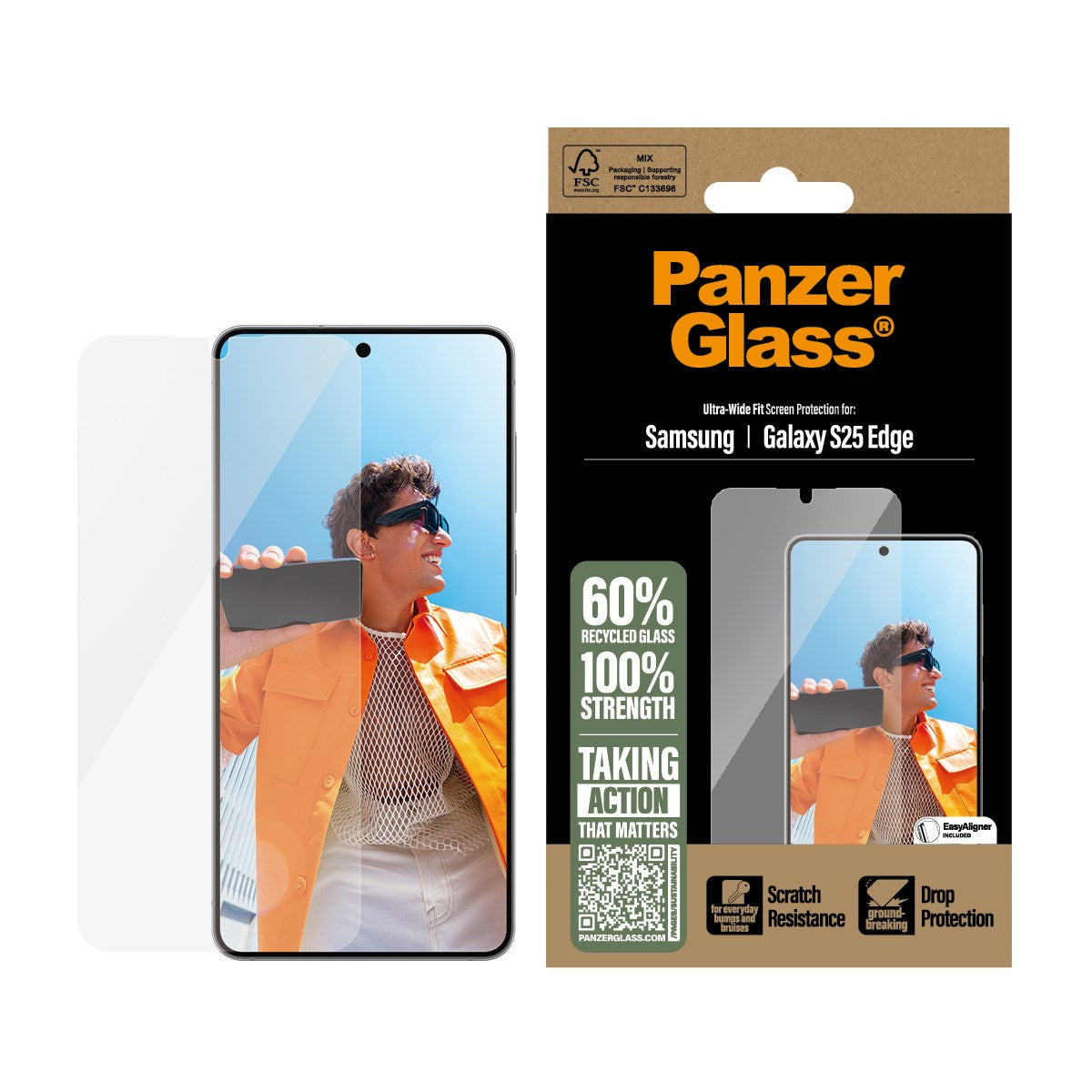 PanzerGlass® Displayschutz Samsung S25 Edge | Ultra-Wide Fit